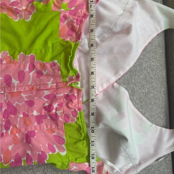 Vintage Lilly Pulitzer Green and Pink Floral Mini Dress Tropical Summer - Picture 5 of 7